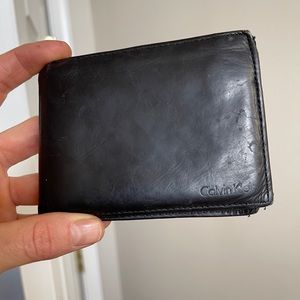Black Calvin Klein Bifold Wallet Leather